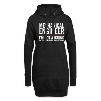 Just Explaining - Maschinenbauingenieur - Hoodie-Kleid - Schwarz - Vorne