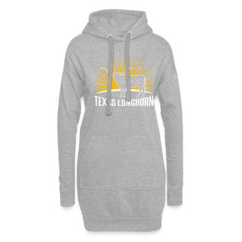 Rancher Rinderzüchter - Texas Longhorn - Hoodie-Kleid - Grau meliert - Vorne