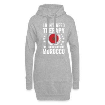 Je n’ai pas besoin de thérapie, juste au Maroc - Sweat-shirt à capuche long Femme - gris chiné - Devant