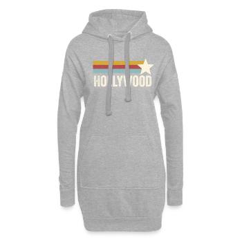 USA City Star Années Rétro - Vintage Hollywood - Sweat-shirt à capuche long Femme - gris chiné - Devant