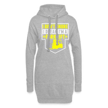 Ich Schnarche Nicht, Träume, Ich Bin Gabelstapler - Hoodie-Kleid - Grau meliert - Vorne