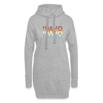 US 70er Retro State Vintage Idaho - Hoodie-Kleid - Grau meliert - Vorne