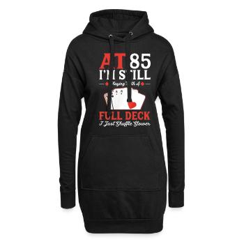 Spielkarten Zum 85. Geburtstag - Hoodie-Kleid - Schwarz - Vorne