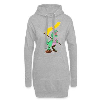 LGBTQ-Flagge - Dinosaurier Intersexuell - Hoodie-Kleid - Grau meliert - Vorne
