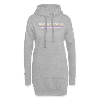 Attention, qui déteste - LGBTQ Intersexué - Sweat-shirt à capuche long Femme - gris chiné - Devant