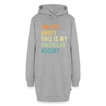 Je ne suis pas méchant, mon accent américain - Sweat-shirt à capuche long Femme - gris chiné - Devant