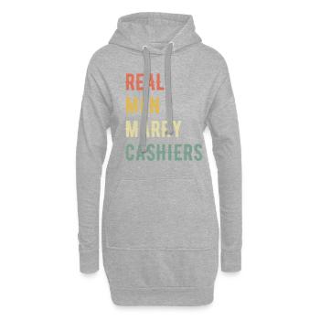 De vrais hommes épousent des caissiers - Sweat-shirt à capuche long Femme - gris chiné - Devant