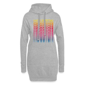 Retro Nostalgisch USA Stadt - Regenbogen Houston - Hoodie-Kleid - Grau meliert - Vorne
