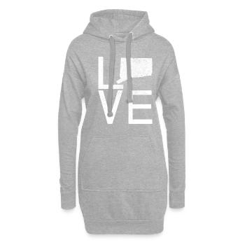 USA State - Love Map Connecticut - Hoodie-Kleid - Grau meliert - Vorne