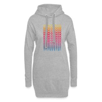 Retro Nostalgisch USA Stadt - Regenbogen Vancouver - Hoodie-Kleid - Grau meliert - Vorne