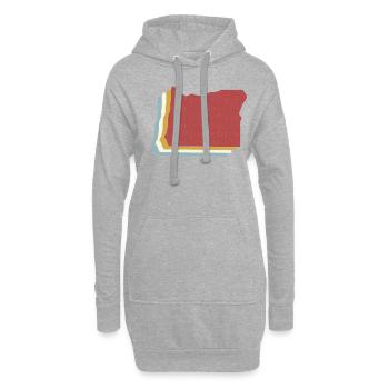 USA State - Vintage Map Oregon - Hoodie-Kleid - Grau meliert - Vorne