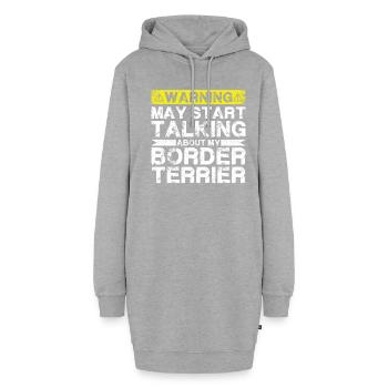 En parlant de Border Terriers - Sweat-shirt à capuche long Femme - gris chiné - Devant