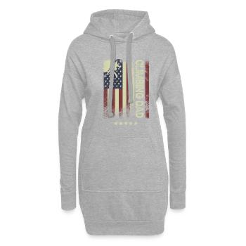 Drapeau américain des États-Unis - Père grimpeur - Sweat-shirt à capuche long Femme - gris chiné - Devant