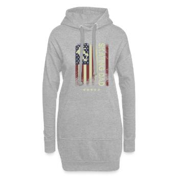 Drapeau des États-Unis - Papa patineur sur glace - Sweat-shirt à capuche long Femme - gris chiné - Devant