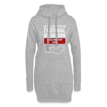 Emotional - Hund Bretagne - Hoodie-Kleid - Grau meliert - Vorne
