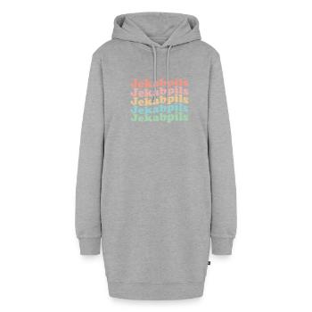 Vintage 70er Hippie Latvia Stadt - Retro Jēkabpils - Hoodie-Kleid - Grau meliert - Vorne