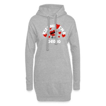 Küss mich - Valentins Tag Name Dabbing Herz Georg - Hoodie-Kleid - Grau meliert - Vorne