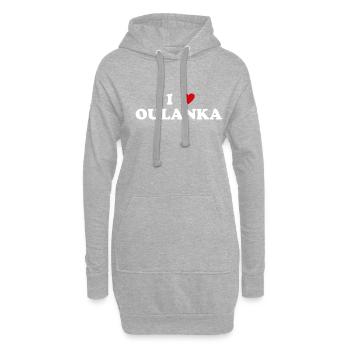 Parc national de Heart en Finlande - J’aime Oulanka - Sweat-shirt à capuche long Femme - gris chiné - Devant