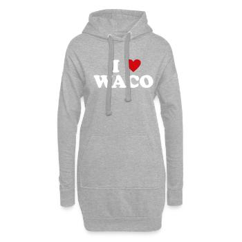 Herz USA Stadt - Ich Liebe Waco - Hoodie-Kleid - Grau meliert - Vorne