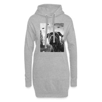 Chien - Alien Selfie Boerboel UFO - Sweat-shirt à capuche long Femme - gris chiné - Devant