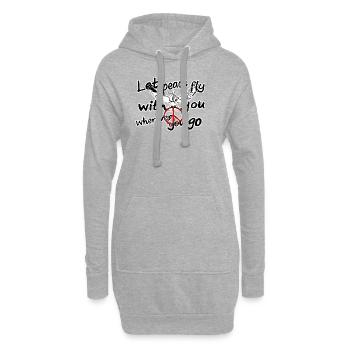 Let peace fly with you - Hoodie-Kleid - Grau meliert - Vorne