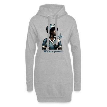 Heartbeat of Care - Hoodie-Kleid - Grau meliert - Vorne
