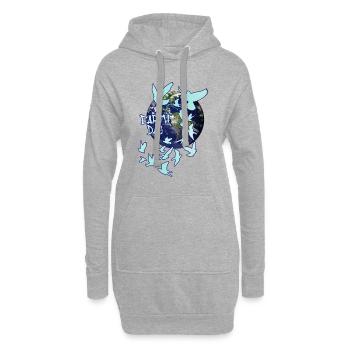 jour de la terre, sourds, sourds, oiseaux, troupeau d’oiseaux, terre - Sweat-shirt à capuche long Femme - gris chiné - Devant