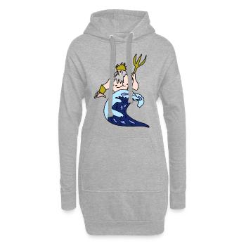Sternzeichen Wassermann - Hoodie-Kleid - Grau meliert - Vorne