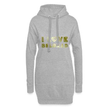 J’aime Belgrade - Sweat-shirt à capuche long Femme - gris chiné - Devant