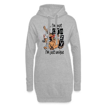 Je ne suis pas fou, je suis juste unique - Sweat-shirt à capuche long Femme - gris chiné - Devant