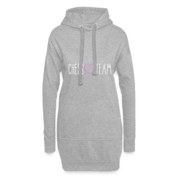 Chess Team Heart - Hoodie Dress - heather grey - Front