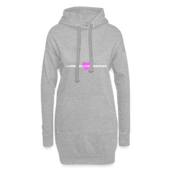 Cœur de fête de poule - Sweat-shirt à capuche long Femme - gris chiné - Devant