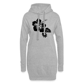 Hibiscus fleur fleur Blossom fleur fleur - Sweat-shirt à capuche long Femme - gris chiné - Devant