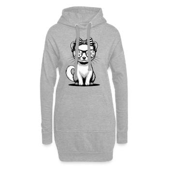 Bretagne Femme Noeud Hermine Bretonne - Sweat-shirt à capuche long Femme - gris chiné - Devant