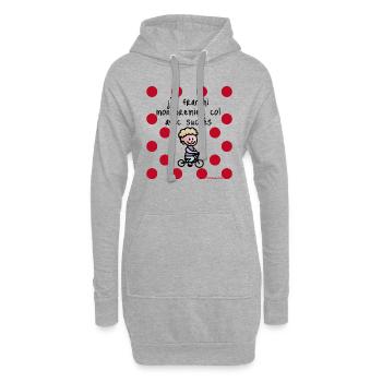 J'ai franchi mon premier col - Sweat-shirt à capuche long Femme - gris chiné - Devant