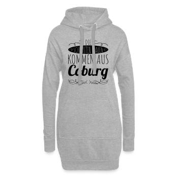 die schönsten Frauen kommen aus Coburg - Hoodie-Kleid - Grau meliert - Vorne