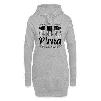 die schönsten Frauen kommen aus Pirna - Hoodie-Kleid - Grau meliert - Vorne