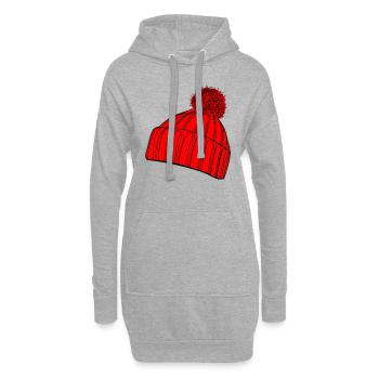chapeau - Sweat-shirt à capuche long Femme - gris chiné - Devant