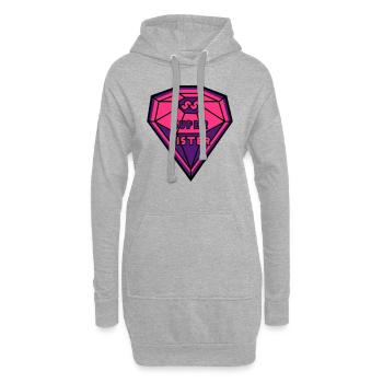 Superhero Schwester - Hoodie-Kleid - Grau meliert - Vorne