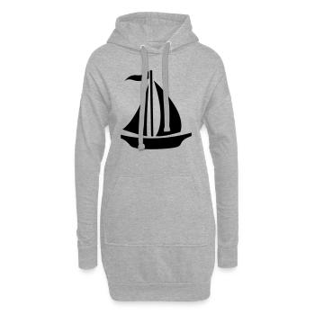 Sailing Boat - Sweat-shirt à capuche long Femme - gris chiné - Devant