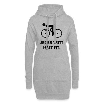 Jeder Tritt Hält Fit. (Fahrrad Fahren) - Hoodie-Kleid - Grau meliert - Vorne