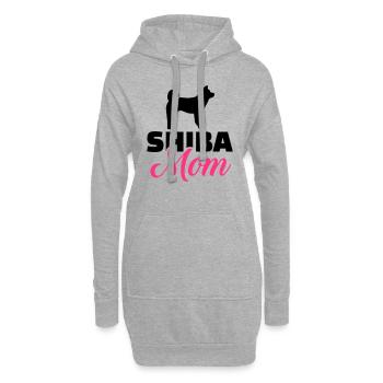 Shiba Inu - Hoodie-Kleid - Grau meliert - Vorne