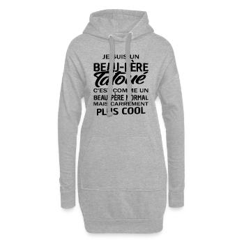 je suis un beau-père tatoué / humour beau papa - Sweat-shirt à capuche long Femme - gris chiné - Devant