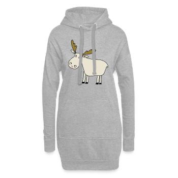 Elch - Hoodie-Kleid - Grau meliert - Vorne