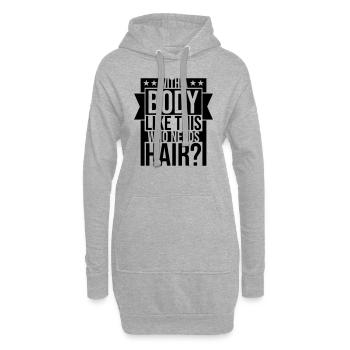 Qui a besoin de cheveux en disant - Sweat-shirt à capuche long Femme - gris chiné - Devant