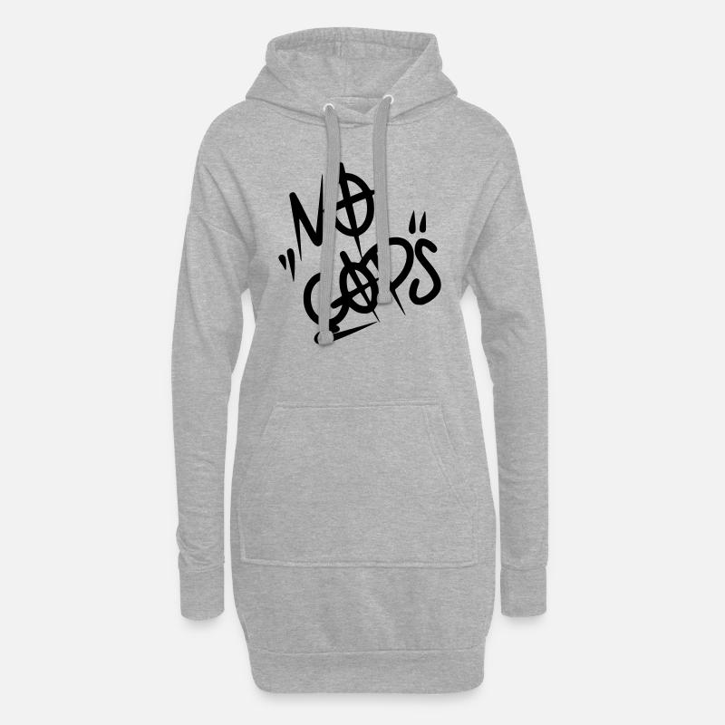 No Cops - Hoodie-Kleid - Grau meliert