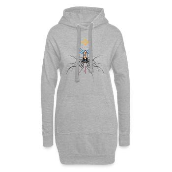 Reine - Sweat-shirt à capuche long Femme - gris chiné - Devant