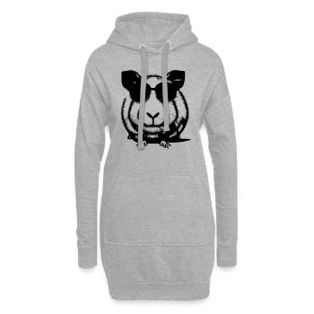 Guinea pig cool sunglasses funny vector 2 - Hoodie Dress - heather grey - Front