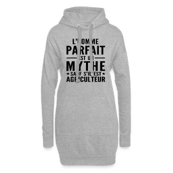 l homme parfait est agriculteur - Sweat-shirt à capuche long Femme - gris chiné - Devant