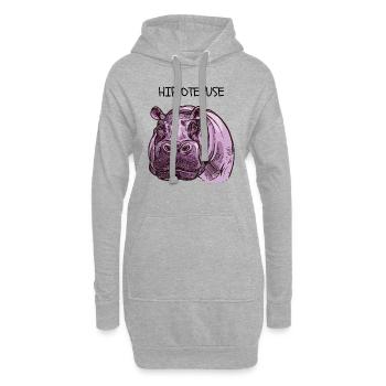Hippo - Hoodie-Kleid - Grau meliert - Vorne